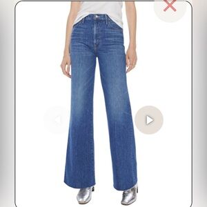 MOTHER Wide Leg Jeans in Deep Blue